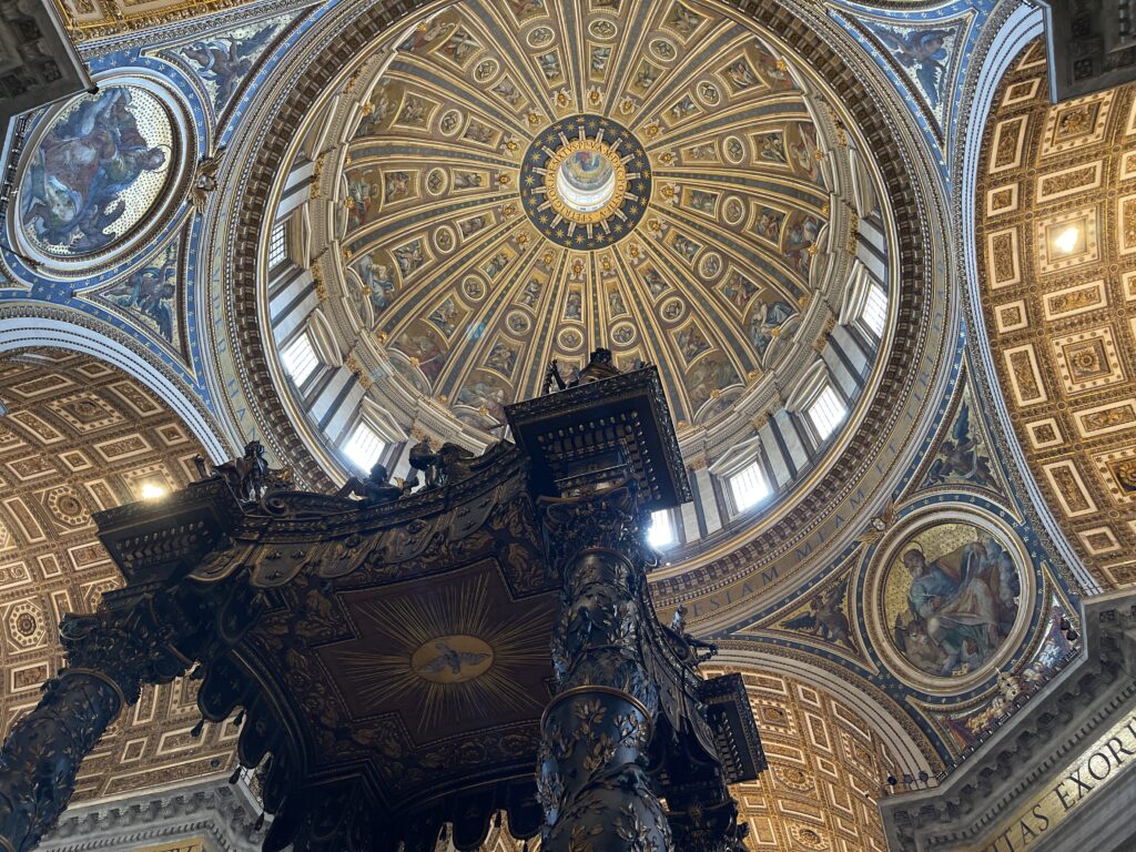 baldacchino and dome in st peter's basilica, vatican city