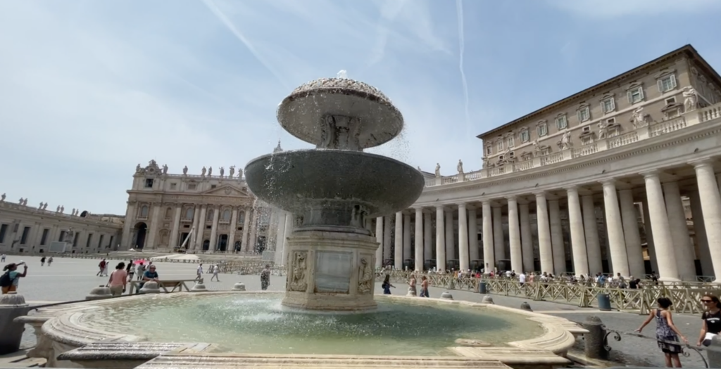 beautiful fountain and basilica